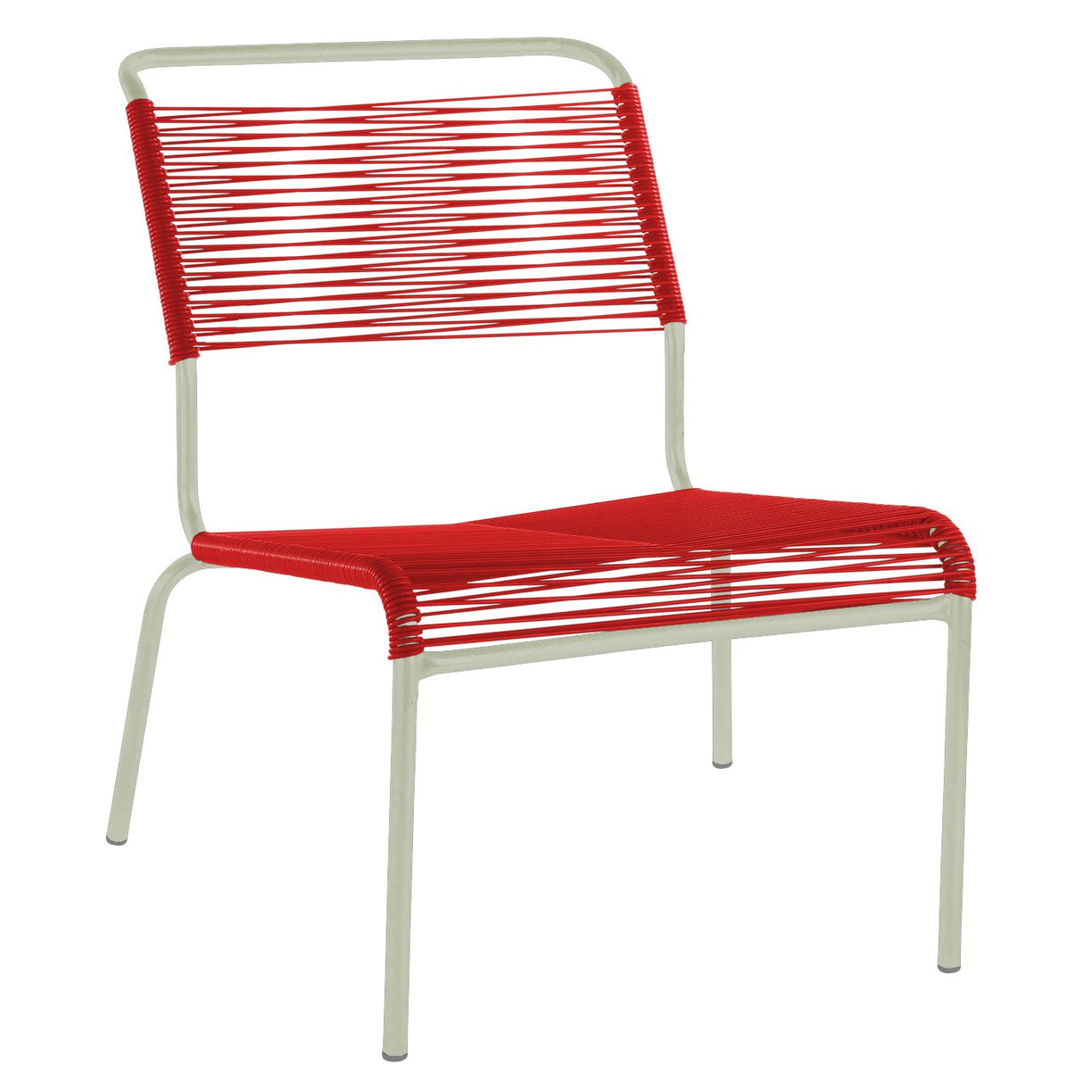 Schaffner Säntis Chaise basse Spaghetti Vert Pastel 64 Rouge 30