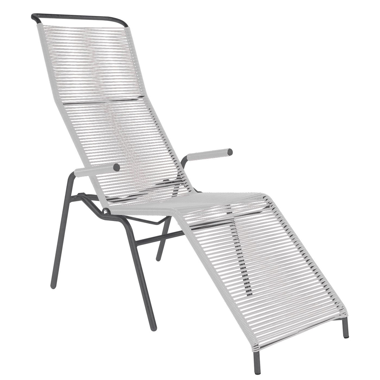 Schaffner Säntis Chaise longue Spaghetti Anthracite 77 Blanc 90