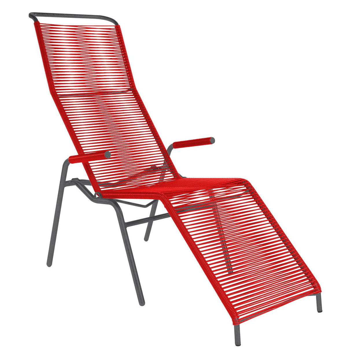 Schaffner Säntis Chaise longue Spaghetti Anthracite 77 Rouge 30