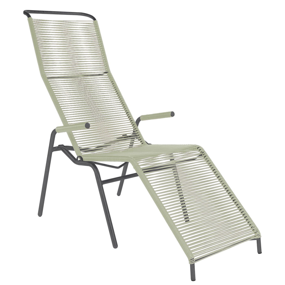Schaffner Säntis Chaise longue Spaghetti Anthracite 77 Vert pastel 64