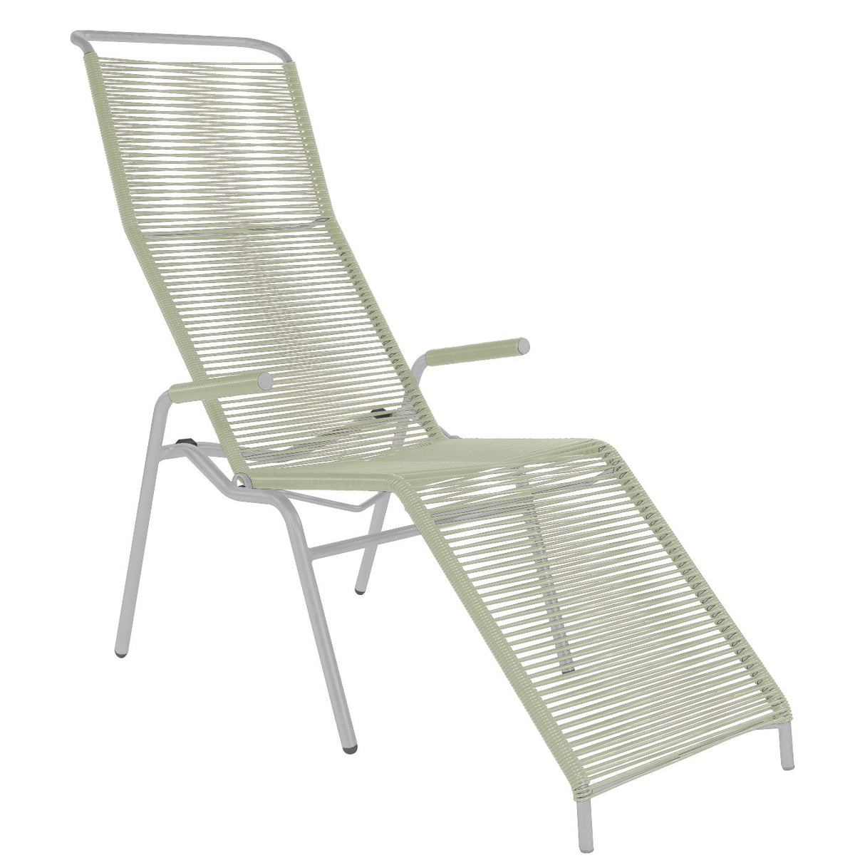 Schaffner Säntis Chaise longue Spaghetti Blanc 90 Vert pastel 64
