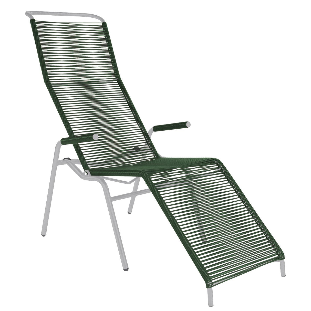 Schaffner Säntis Chaise longue Spaghetti Blanc 90 Vert Sapin 66