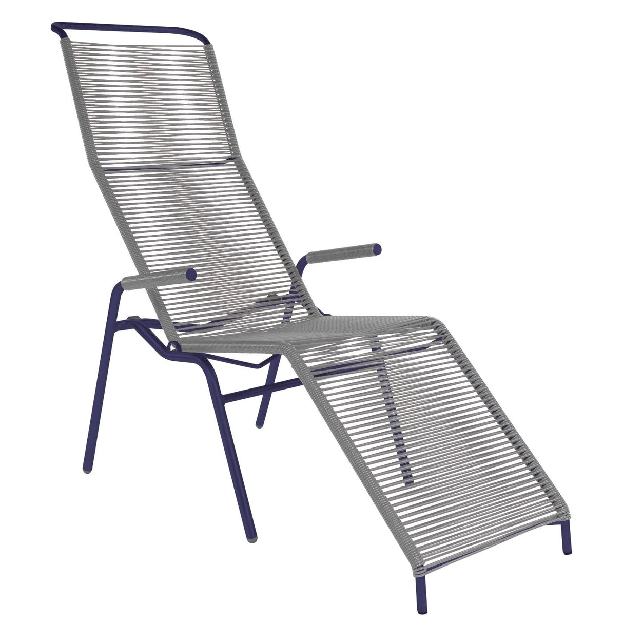 Schaffner Säntis Chaise longue Spaghetti Bleu 53 Gris Argent 78