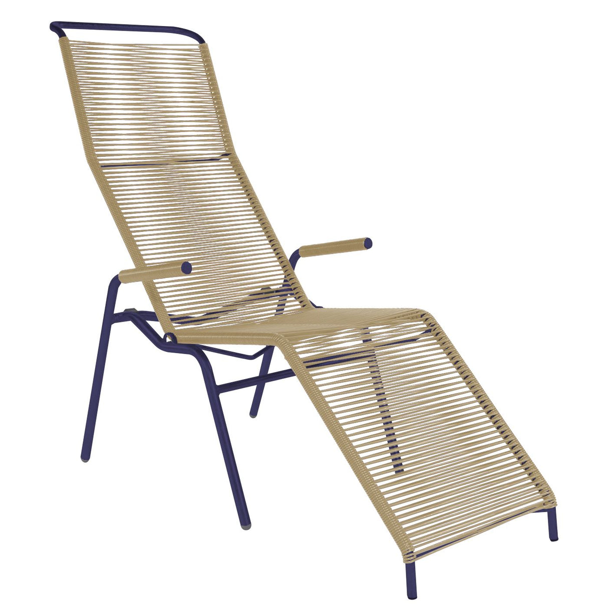 Schaffner Säntis Chaise longue Spaghetti Bleu 53 Marron Pastel 83