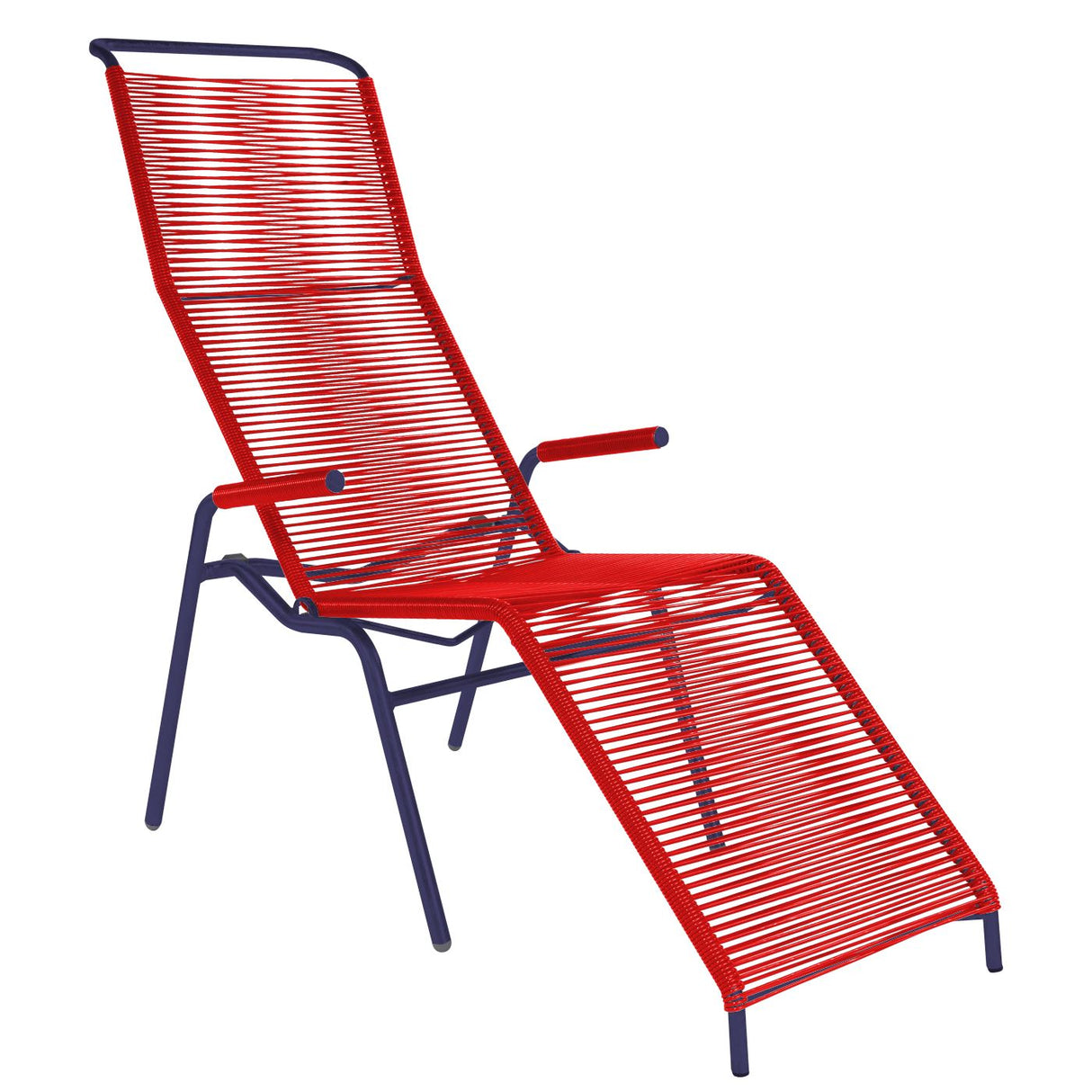 Schaffner Säntis Chaise longue Spaghetti Bleu 53 Rouge 30