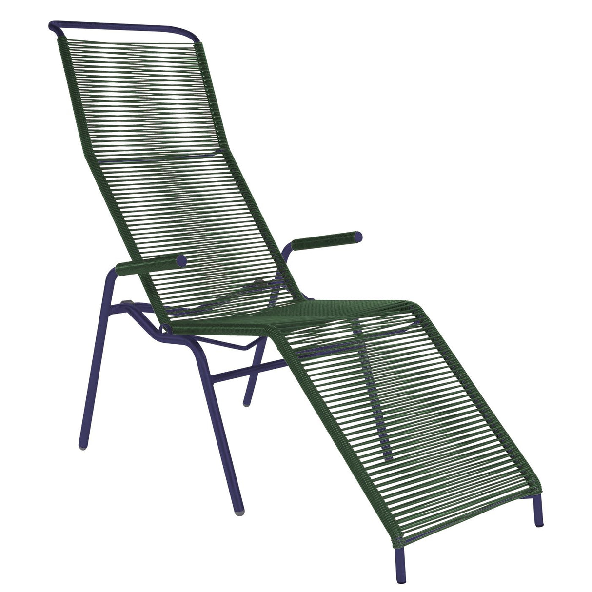 Schaffner Säntis Chaise longue Spaghetti Bleu 53 Vert Sapin 66