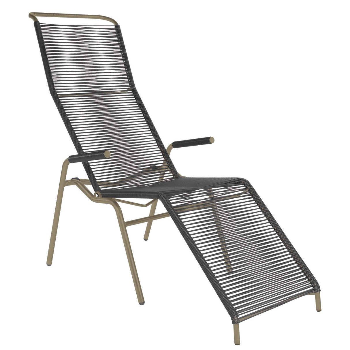 Schaffner Säntis Chaise longue Spaghetti Champagne 85 Anthracite 77