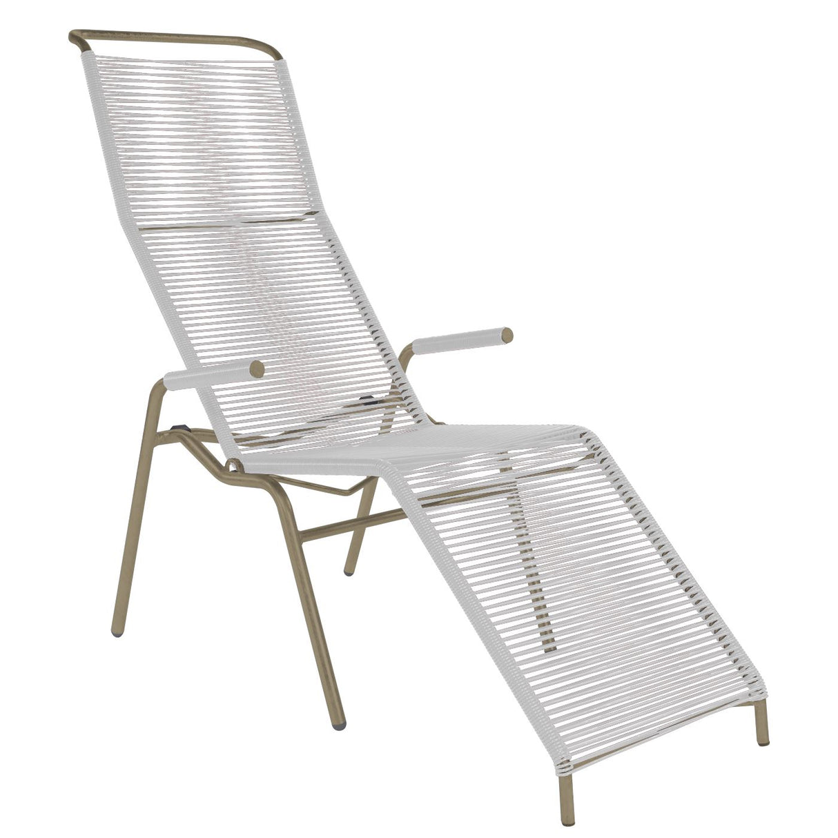 Schaffner Säntis Chaise longue Spaghetti Champagne 85 Blanc 90