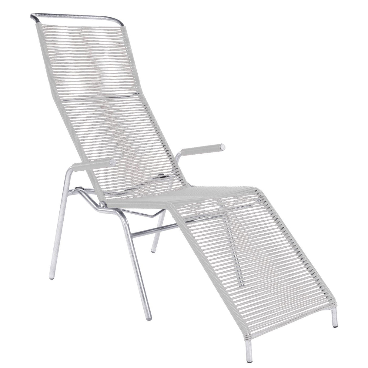 Schaffner Säntis Chaise longue Spaghetti Galvanisé à chaud 02 Blanc 90