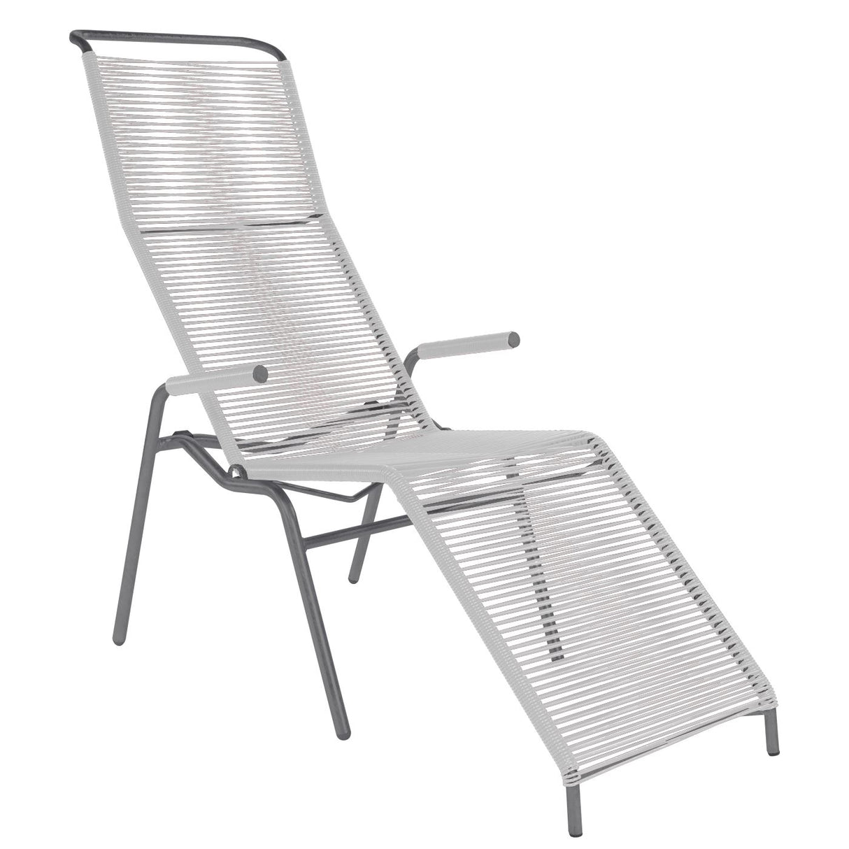 Schaffner Säntis Chaise longue Spaghetti Graphite 73 Blanc 90
