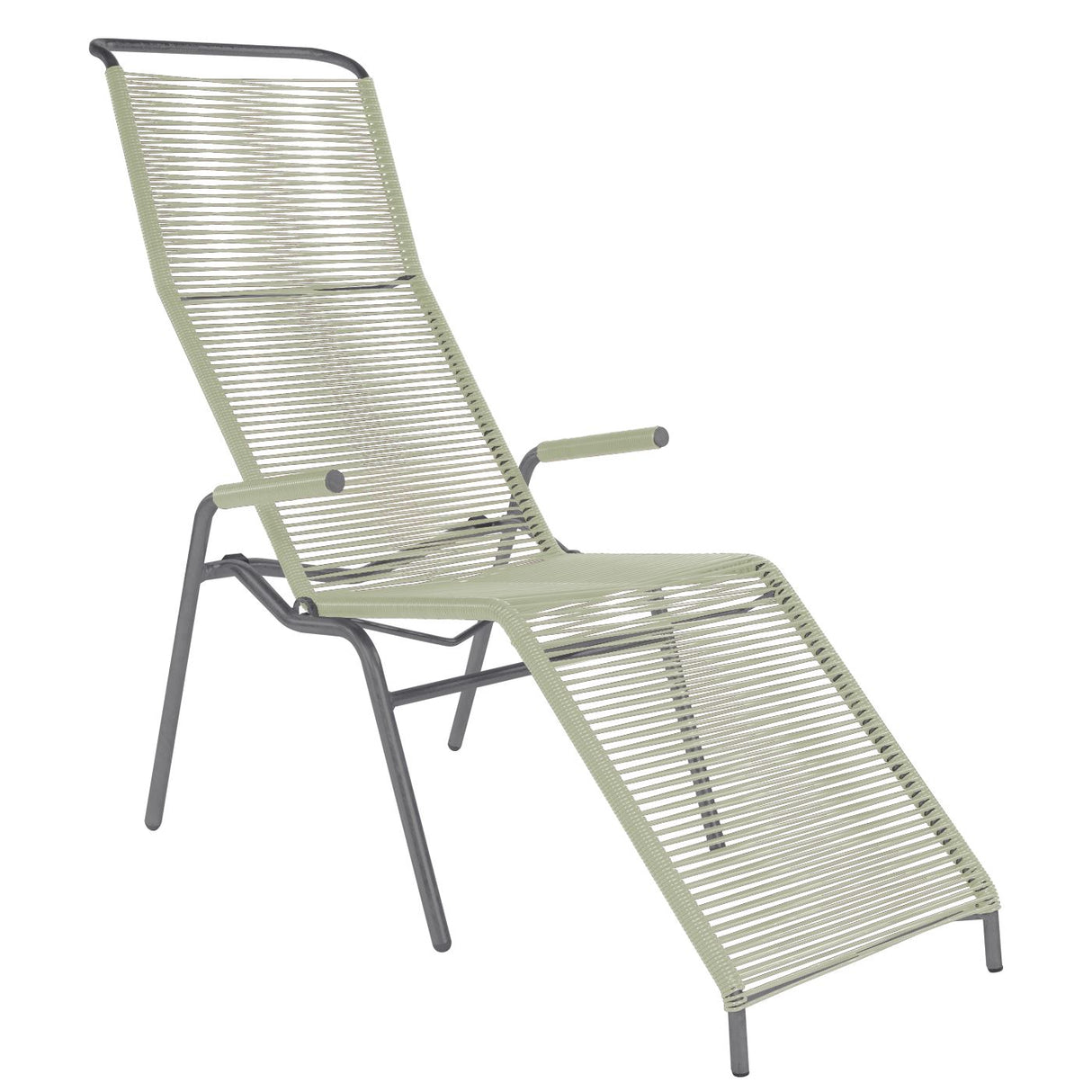 Schaffner Säntis Chaise longue Spaghetti Graphite 73 Vert pastel 64