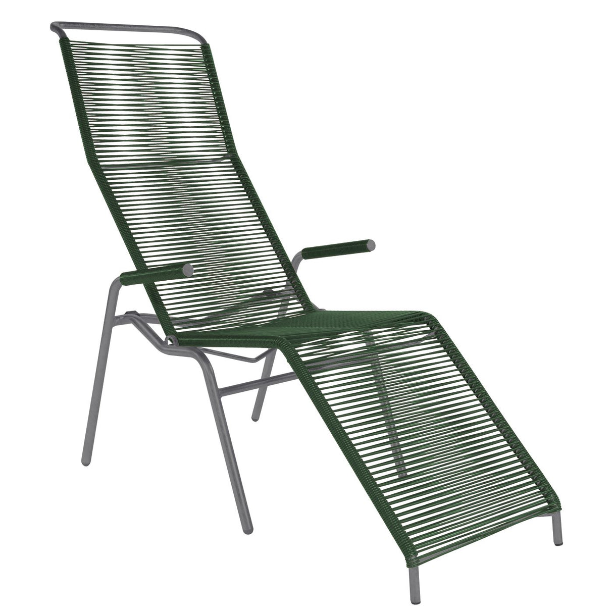 Schaffner Säntis Chaise longue Spaghetti Graphite 73 Vert Sapin 66