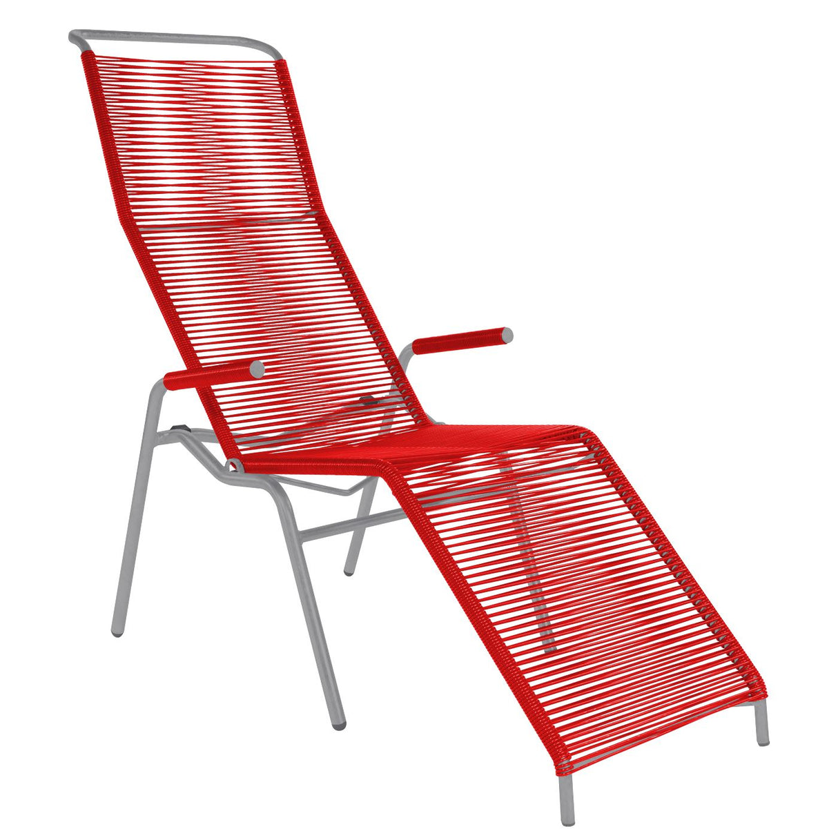 Schaffner Säntis Chaise longue Spaghetti Gris Argent 78 Rouge 30