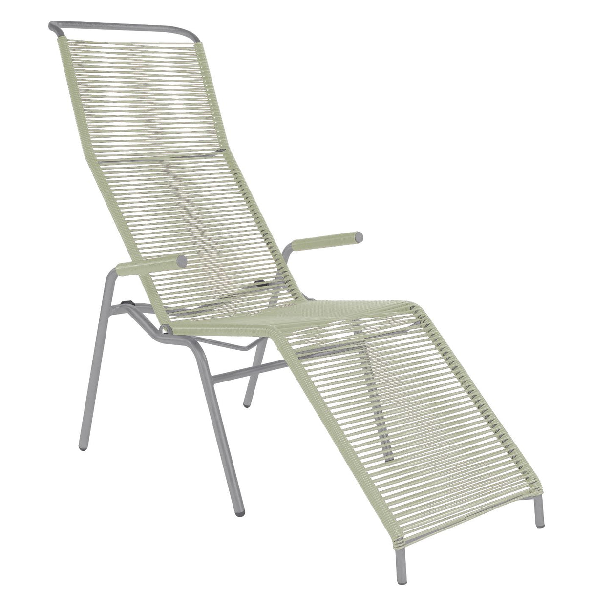 Schaffner Säntis Chaise longue Spaghetti Gris Argent 78 Vert pastel 64