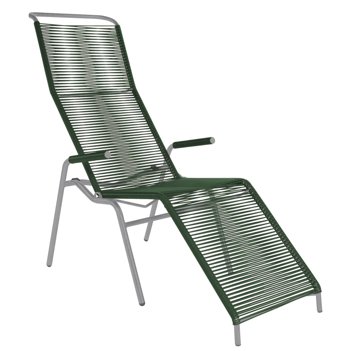 Schaffner Säntis Chaise longue Spaghetti Gris Argent 78 Vert Sapin 66