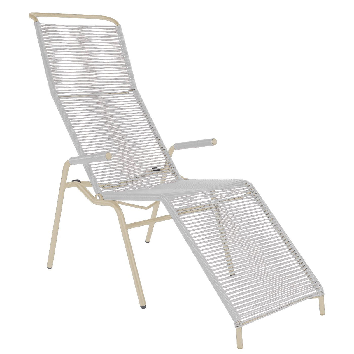 Schaffner Säntis Chaise longue Spaghetti Sable Pastel 15 Blanc 90