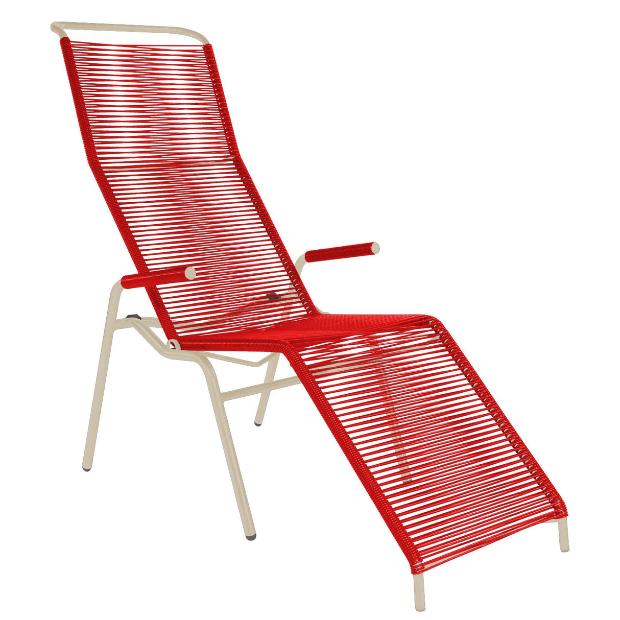 Schaffner Säntis Chaise longue Spaghetti Sable Pastel 15 Rouge 30