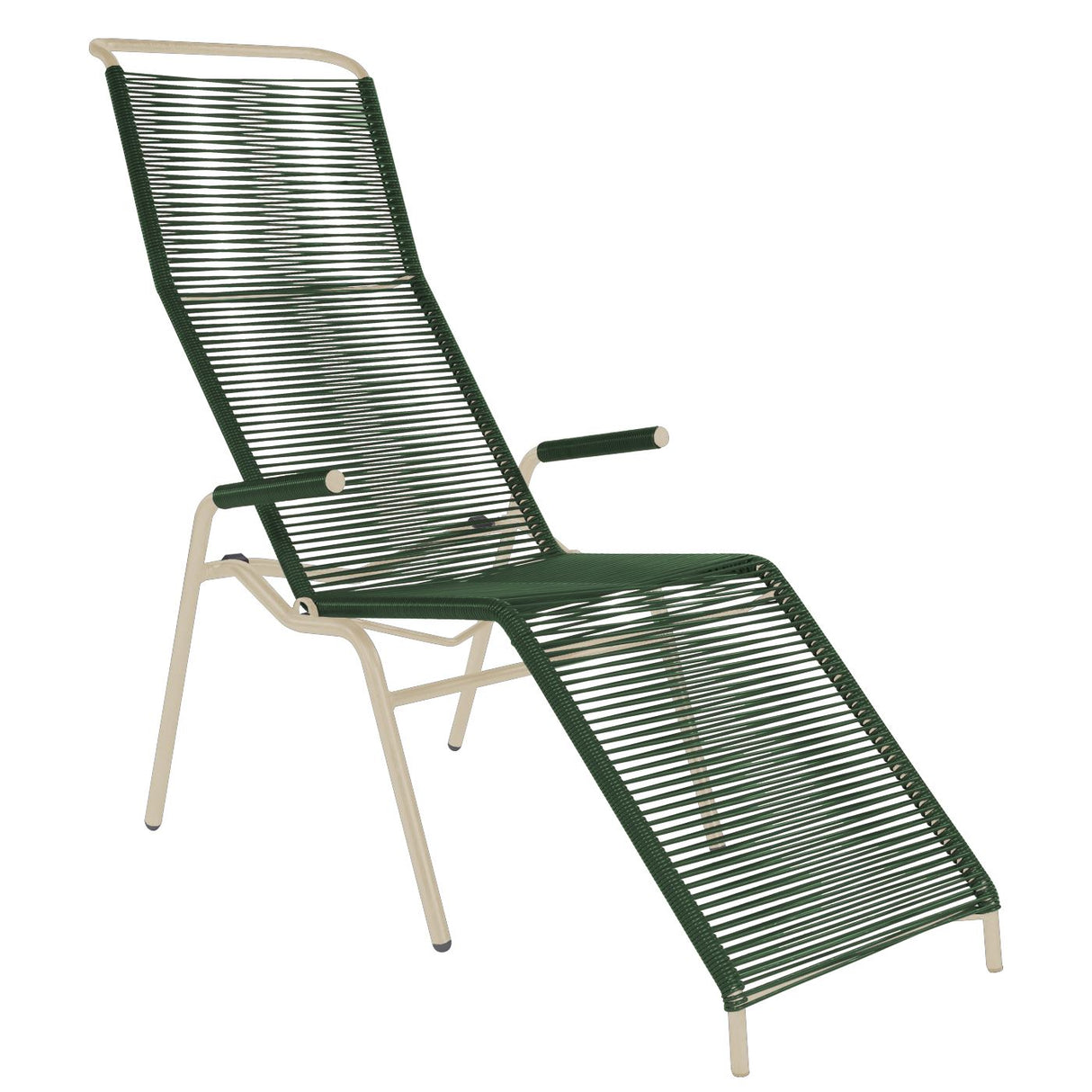 Schaffner Säntis Chaise longue Spaghetti Sable Pastel 15 Vert Sapin 66