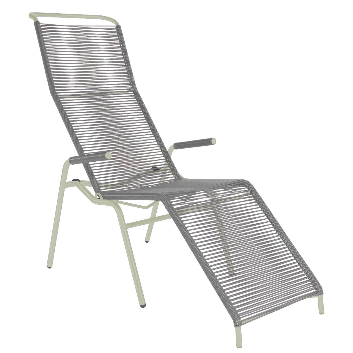 Schaffner Säntis Chaise longue Spaghetti Vert Pastel 64 Gris Argent 78