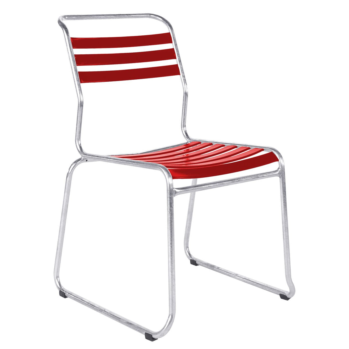 Schaffner Säntis Chaise luge à lattes Galvanisé à chaud 02 Rouge 30