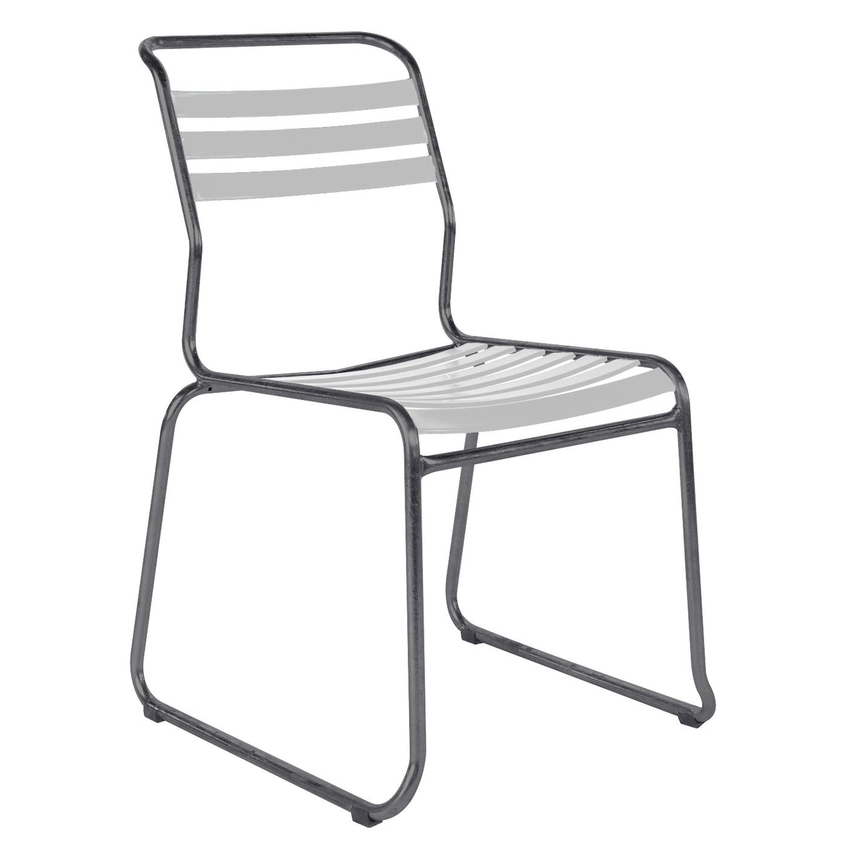 Schaffner Säntis Chaise luge à lattes Graphite 73 Blanc 90