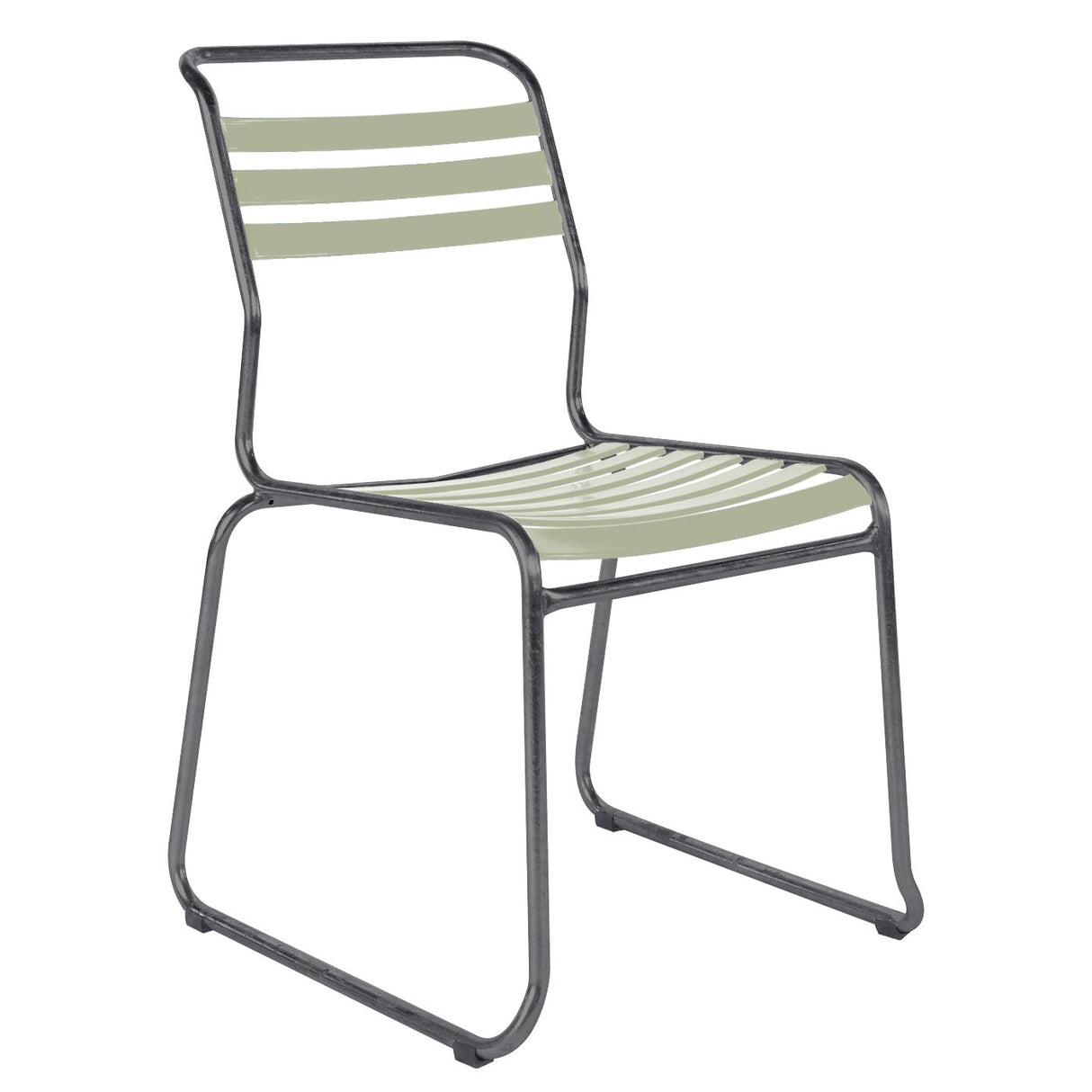 Schaffner Säntis Chaise luge à lattes Graphite 73 Vert pastel 64