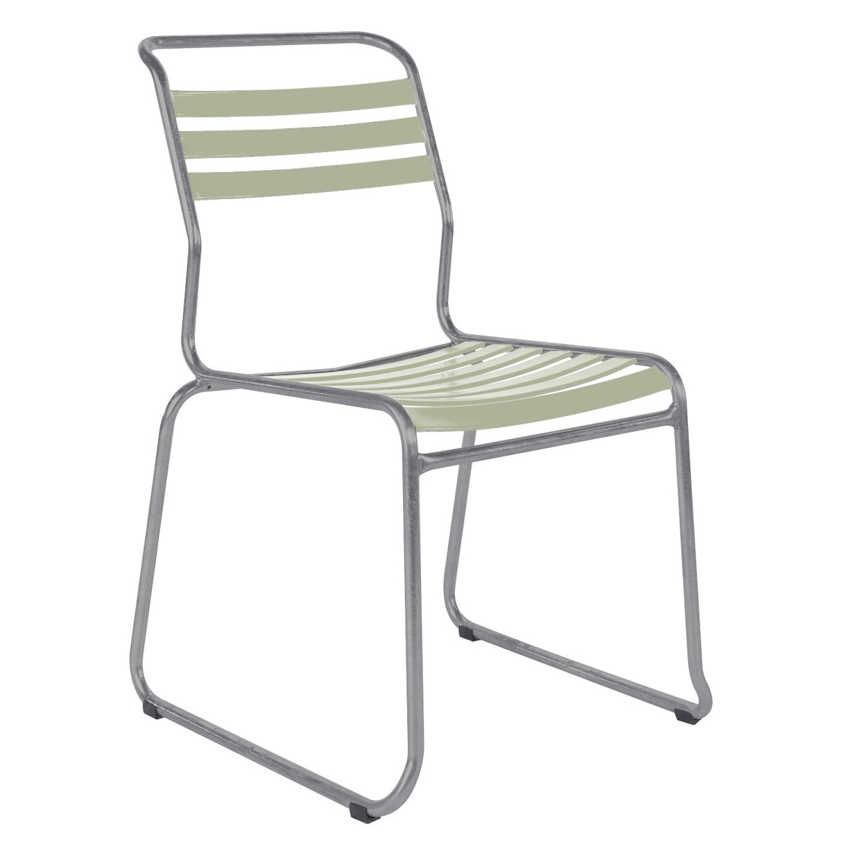 Schaffner Säntis Chaise luge à lattes Gris Argent 78 Vert pastel 64