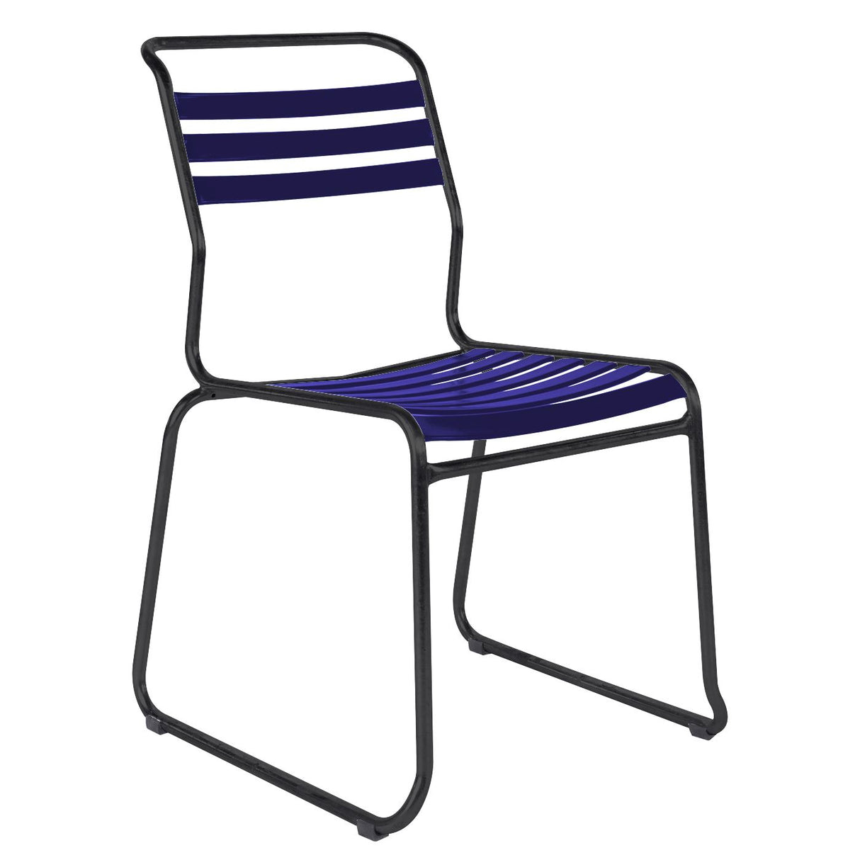 Schaffner Säntis Chaise luge à lattes Noir 91 Bleu 53