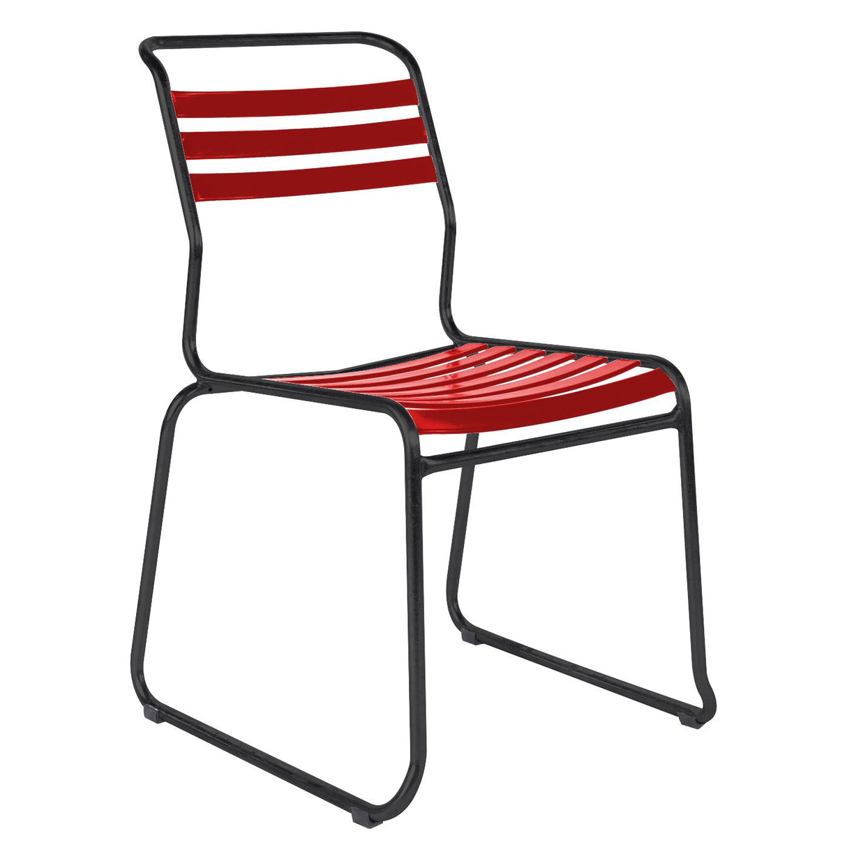 Schaffner Säntis Chaise luge à lattes Noir 91 Rouge 30