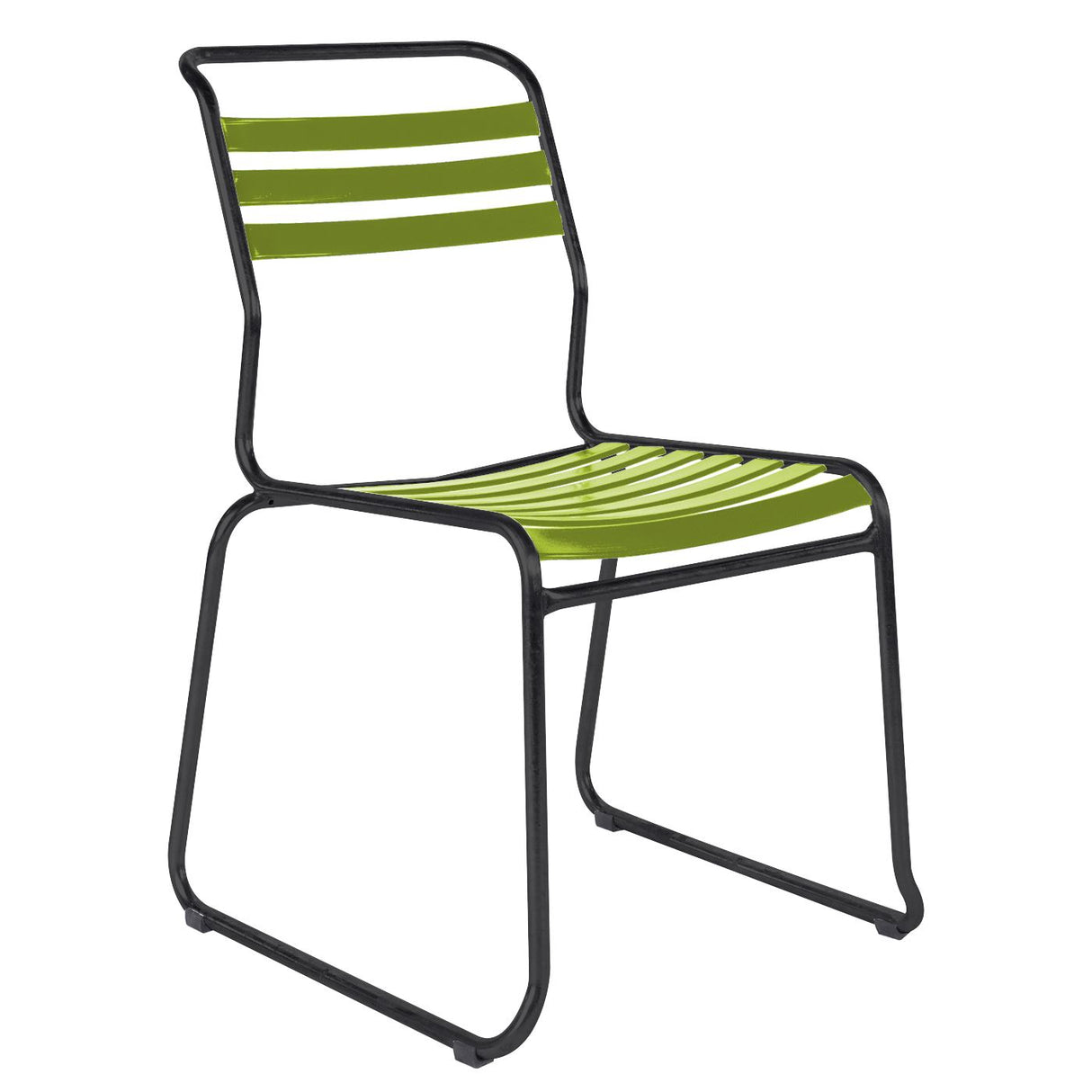 Schaffner Säntis Chaise luge à lattes Noir 91 Vert Clair 63