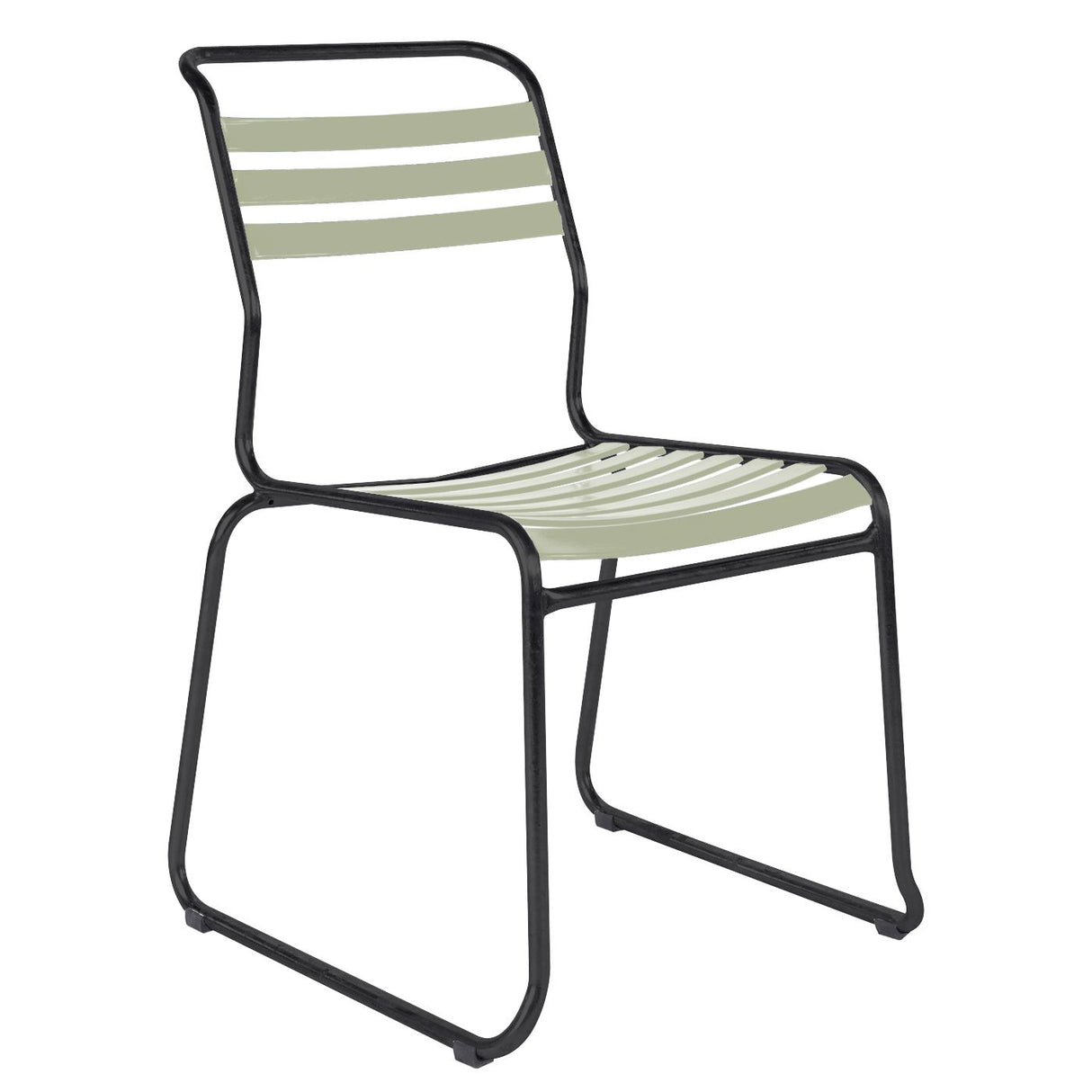 Schaffner Säntis Chaise luge à lattes Noir 91 Vert pastel 64