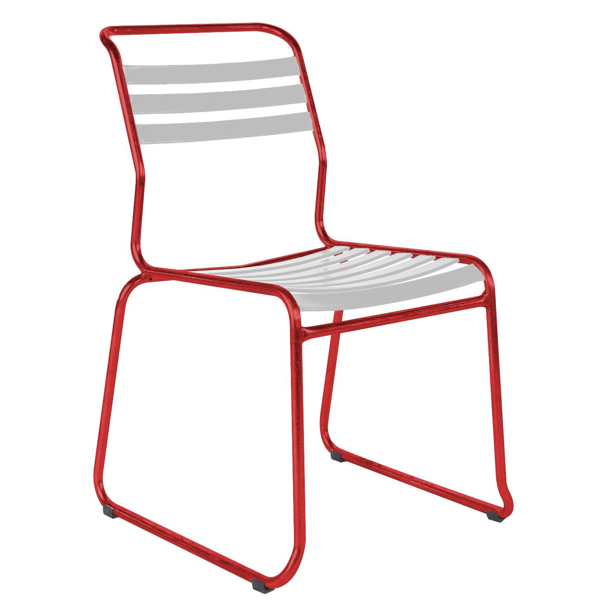 Schaffner Säntis Chaise luge à lattes Rouge 30 Blanc 90