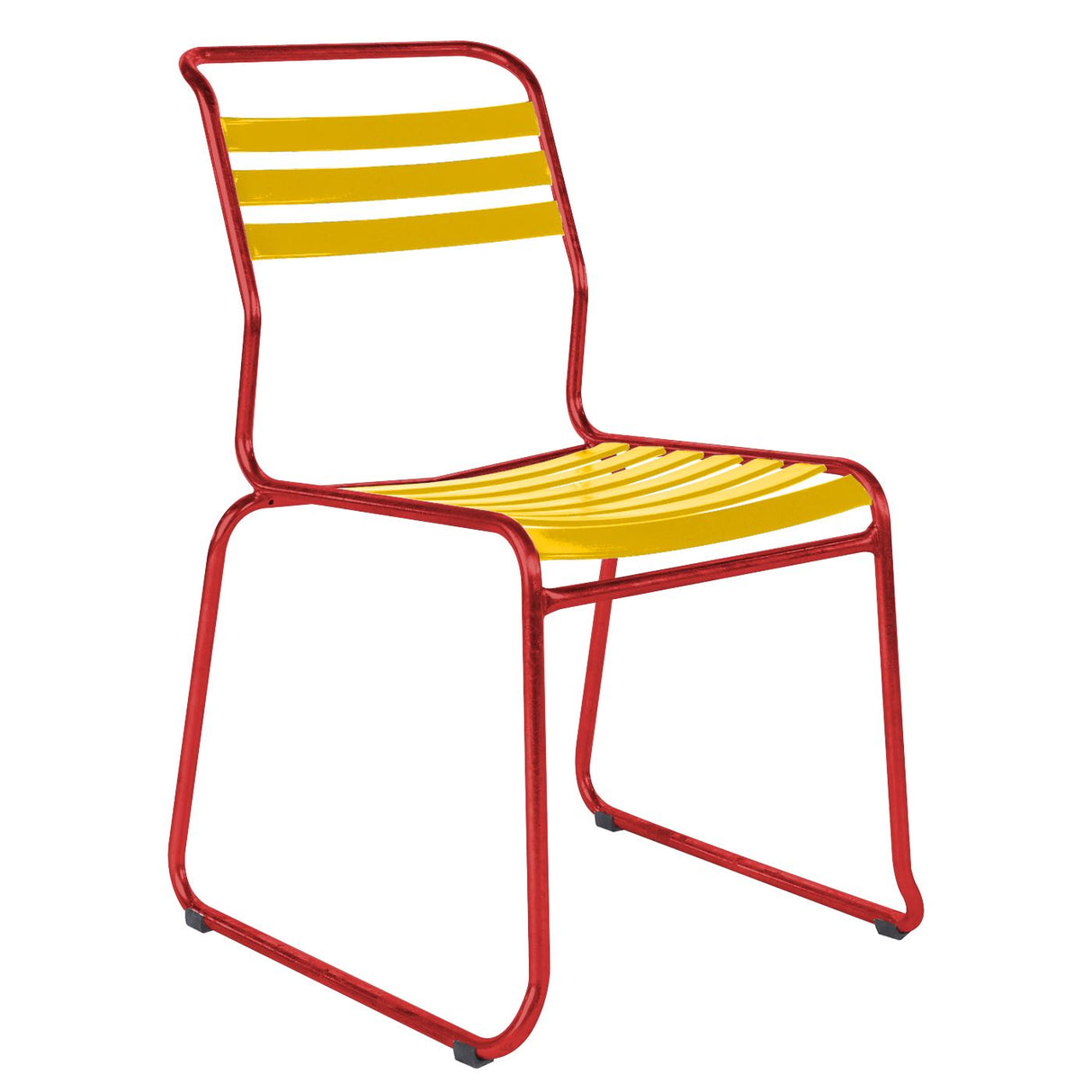 Schaffner Säntis Chaise luge à lattes Rouge 30 Jaune 11