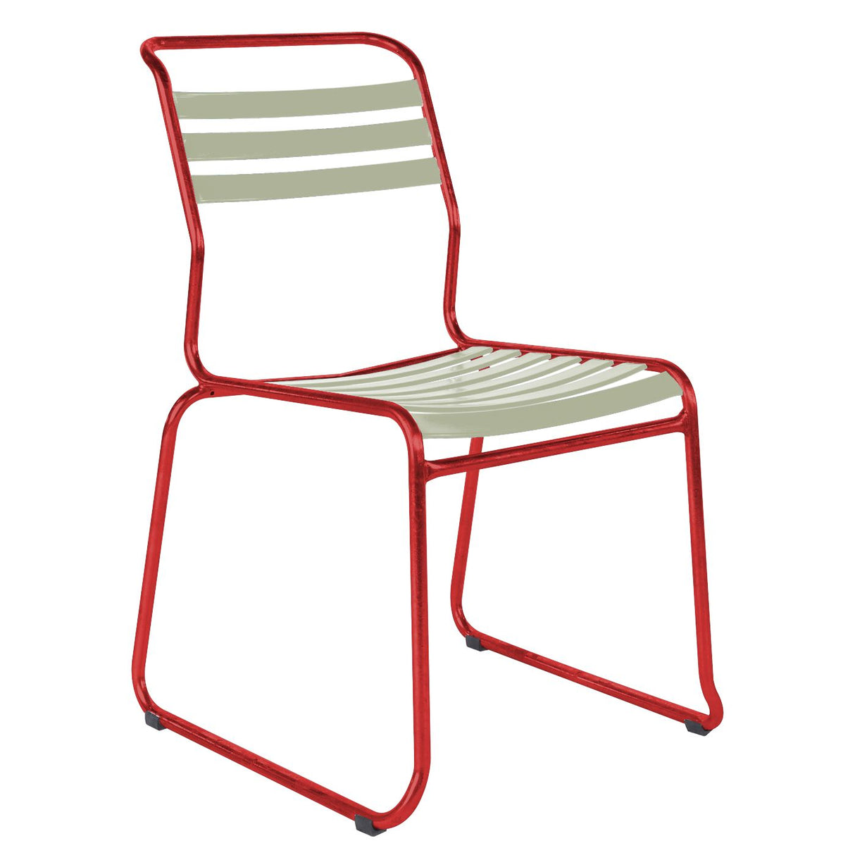 Schaffner Säntis Chaise luge à lattes Rouge 30 Vert pastel 64