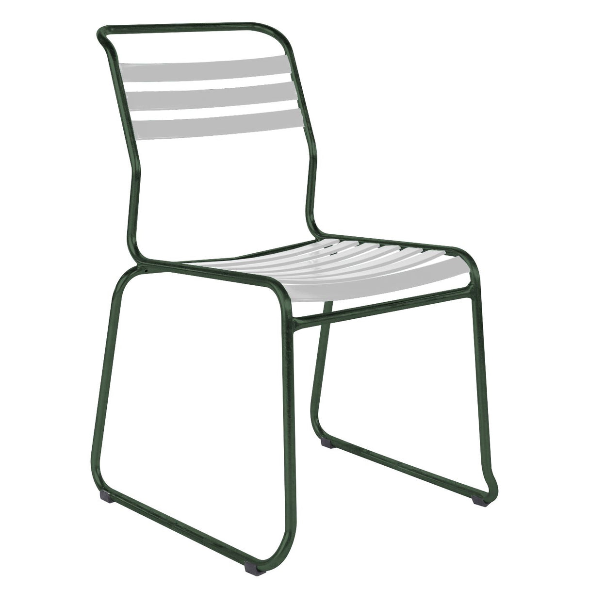 Schaffner Säntis Chaise luge à lattes Vert Sapin 66 Blanc 90