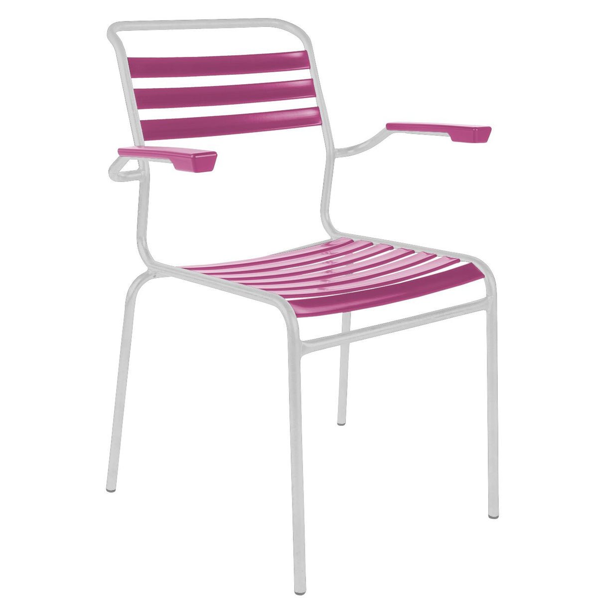 Schaffner Säntis Fauteuil à lattes Blanc 90 Rose 41