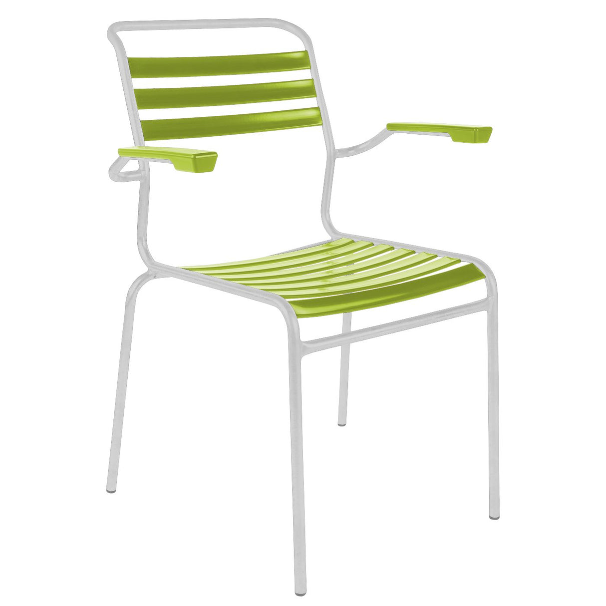 Schaffner Säntis Fauteuil à lattes Blanc 90 Vert Clair 63