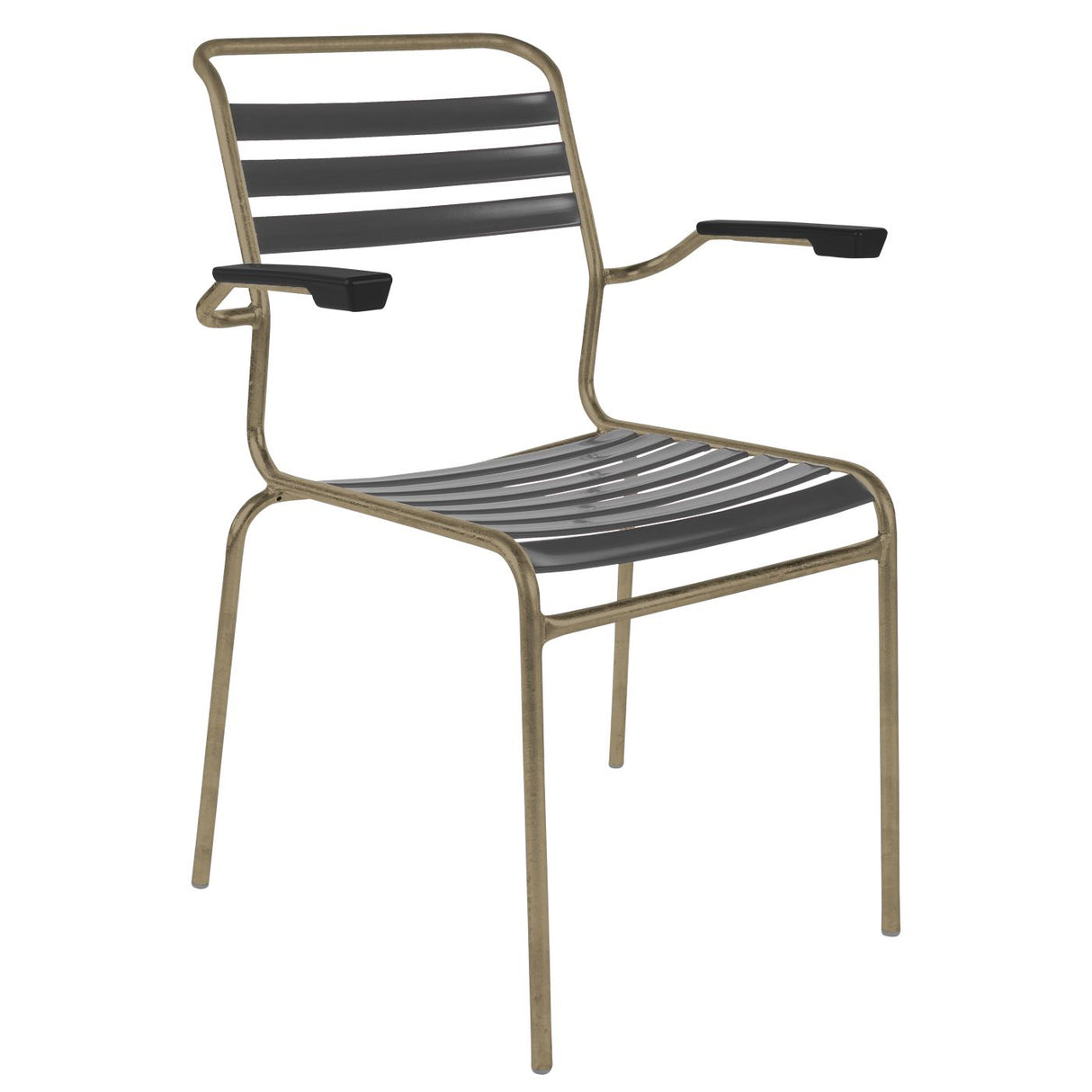 Schaffner Säntis Fauteuil à lattes Champagne 85 Anthracite 77