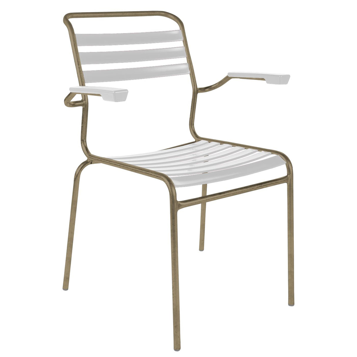 Schaffner Säntis Fauteuil à lattes Champagne 85 Blanc 90
