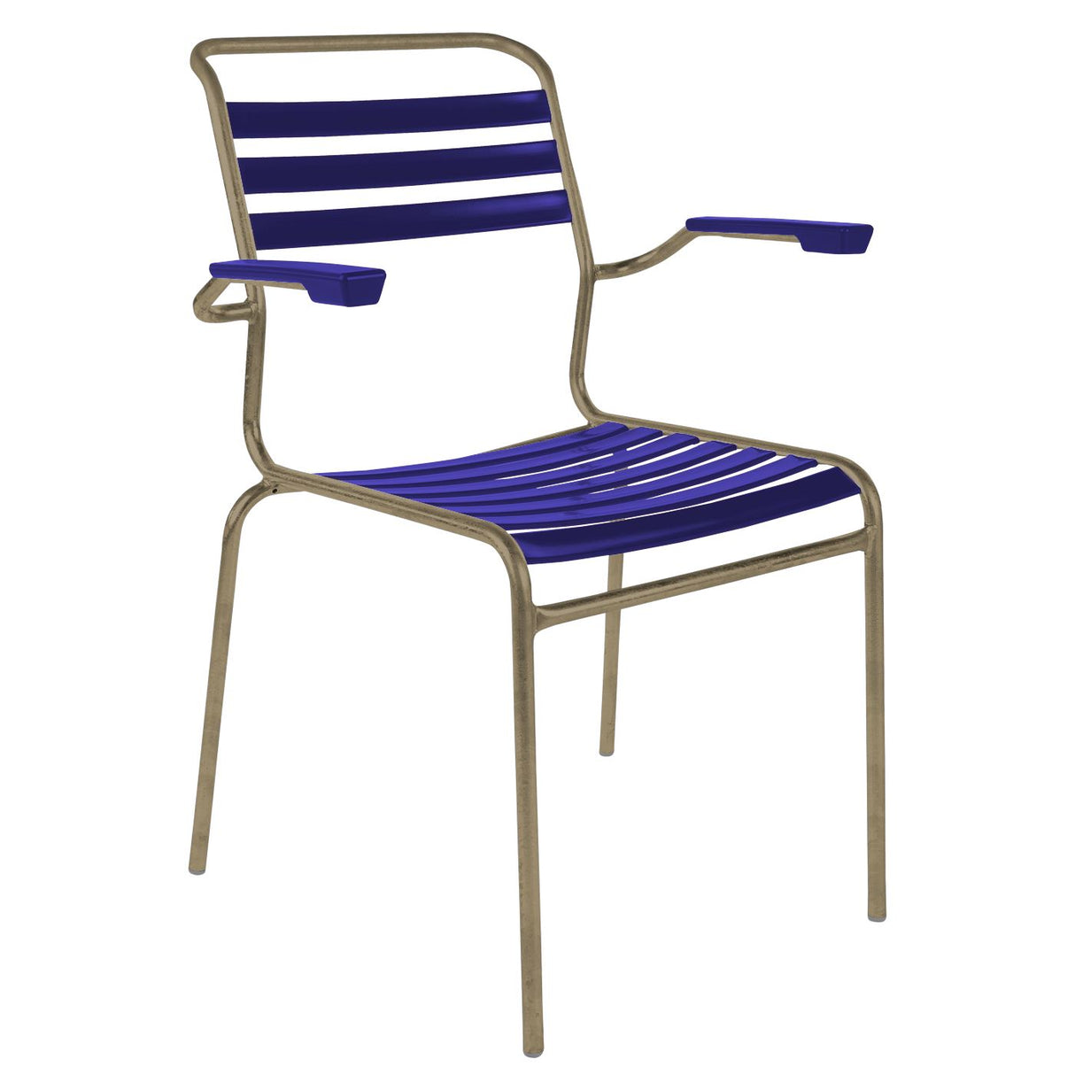 Schaffner Säntis Fauteuil à lattes Champagne 85 Bleu 53