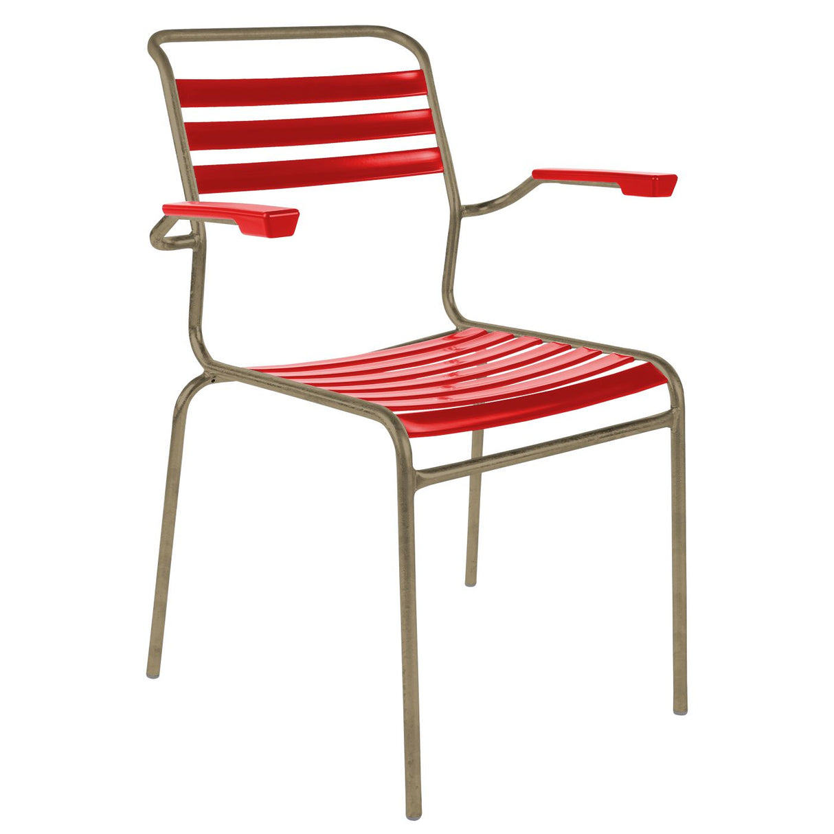 Schaffner Säntis Fauteuil à lattes Champagne 85 Rouge 30