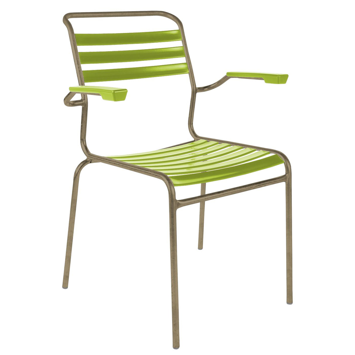 Schaffner Säntis Fauteuil à lattes Champagne 85 Vert Clair 63