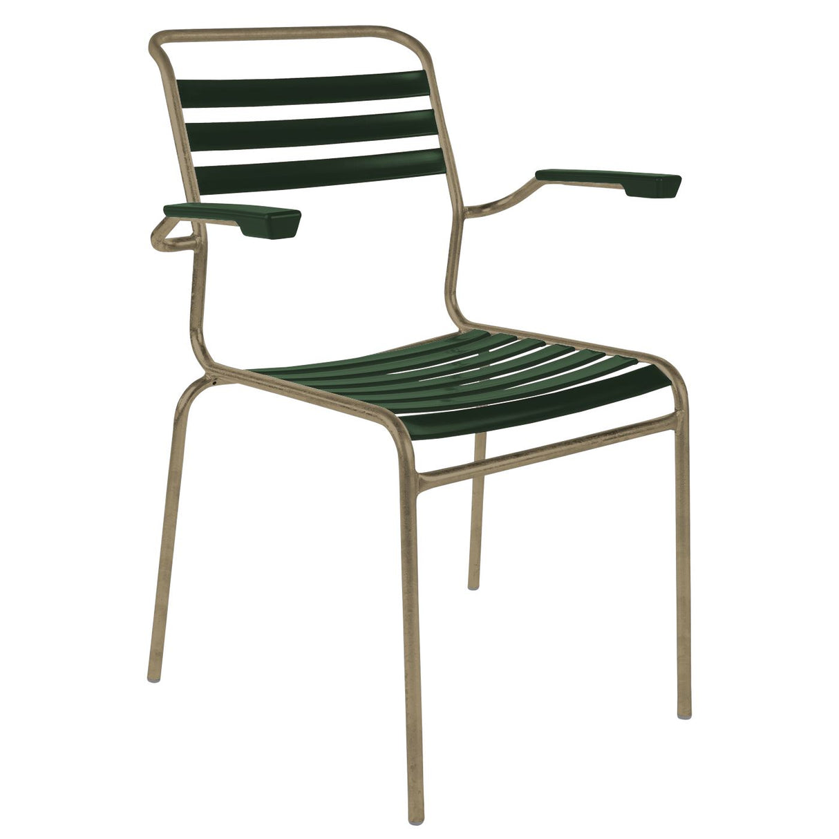 Schaffner Säntis Fauteuil à lattes Champagne 85 Vert sapin 66