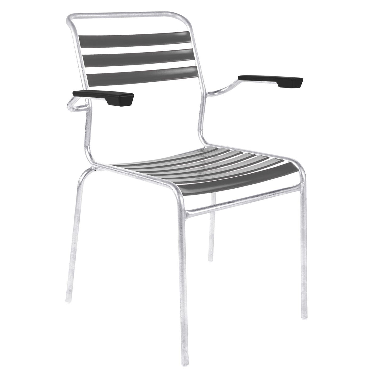 Schaffner Säntis Fauteuil à lattes Galvanisé à chaud 02 Graphite 73