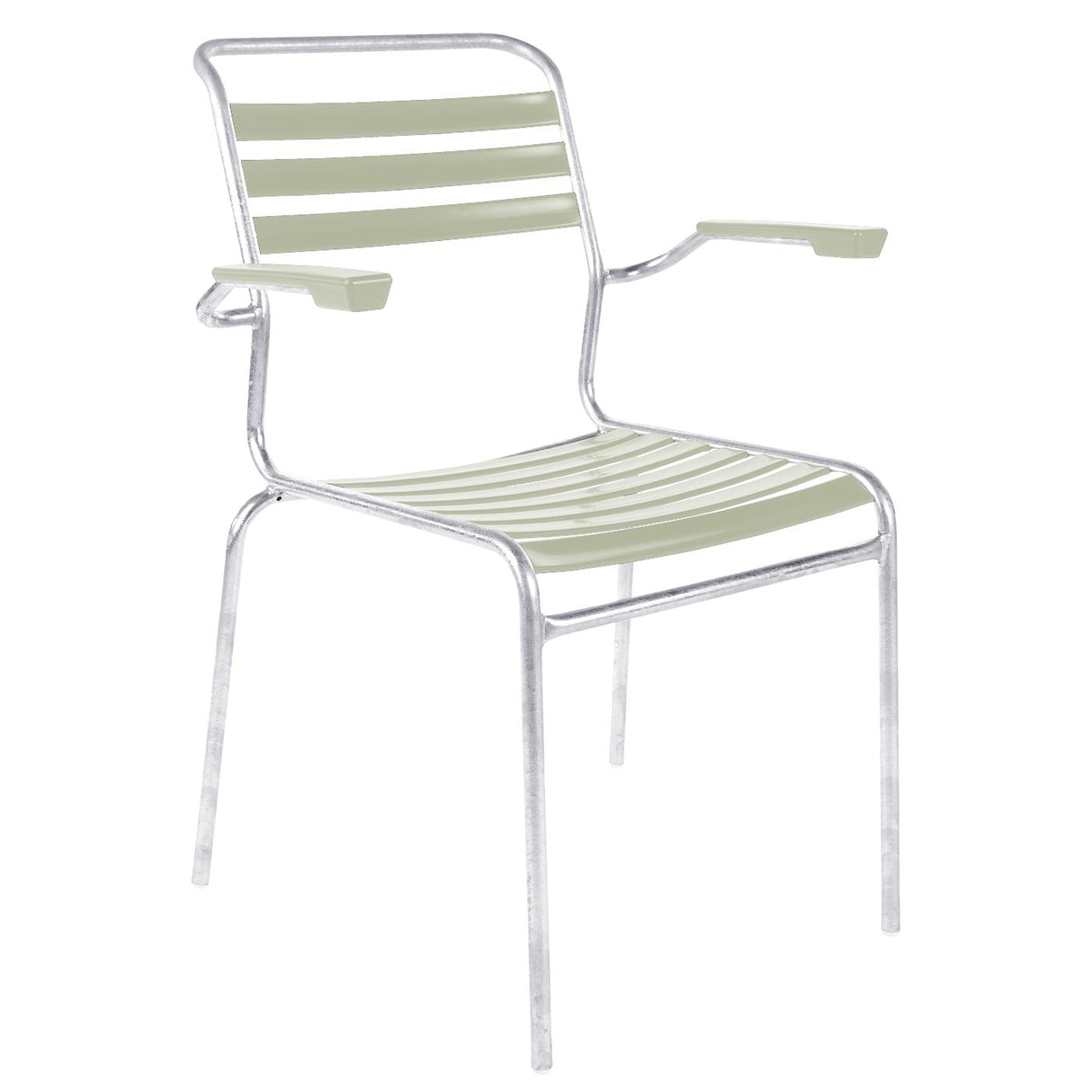 Schaffner Säntis Fauteuil à lattes Galvanisé à chaud 02 Vert pastel 64