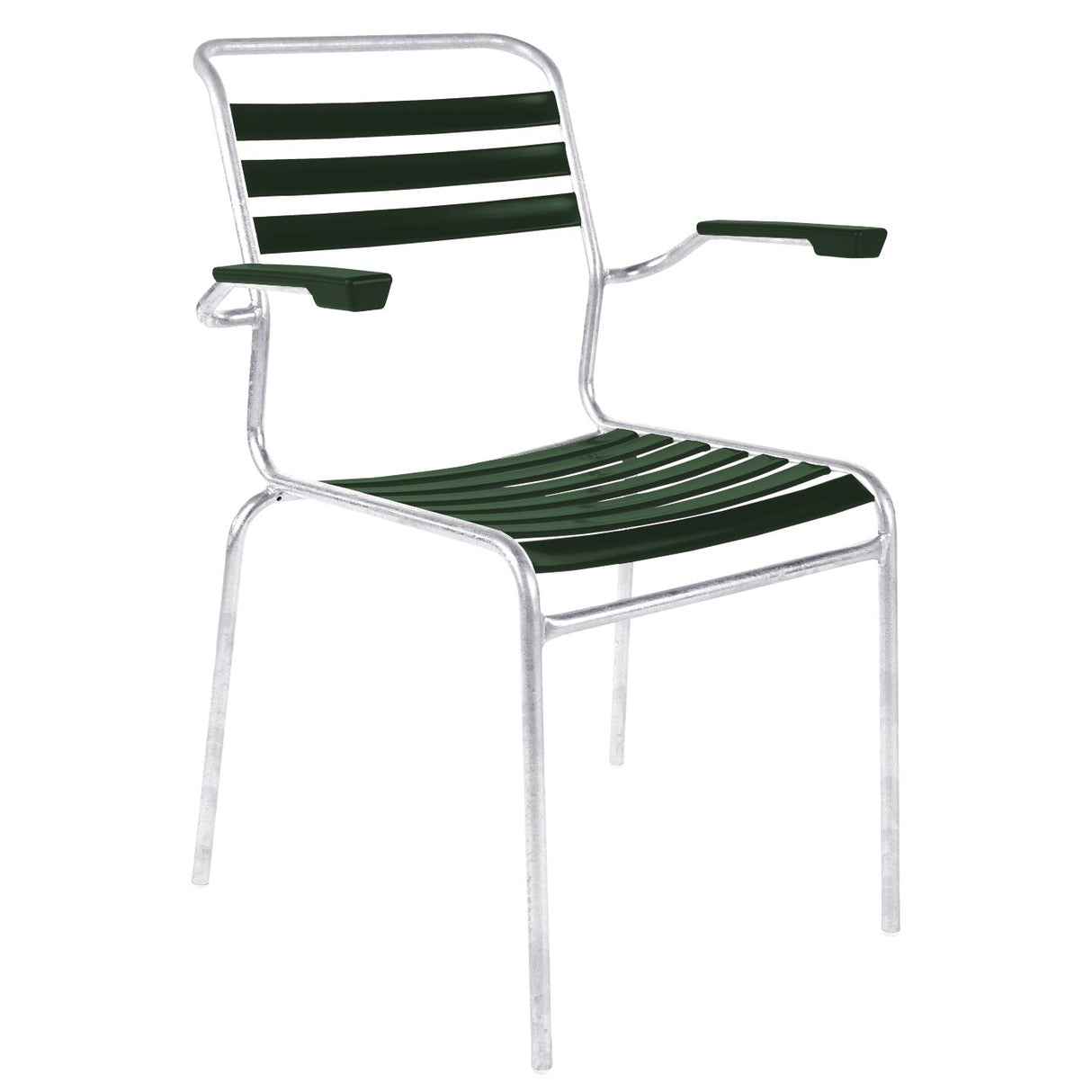 Schaffner Säntis Fauteuil à lattes Galvanisé à chaud 02 Vert sapin 66