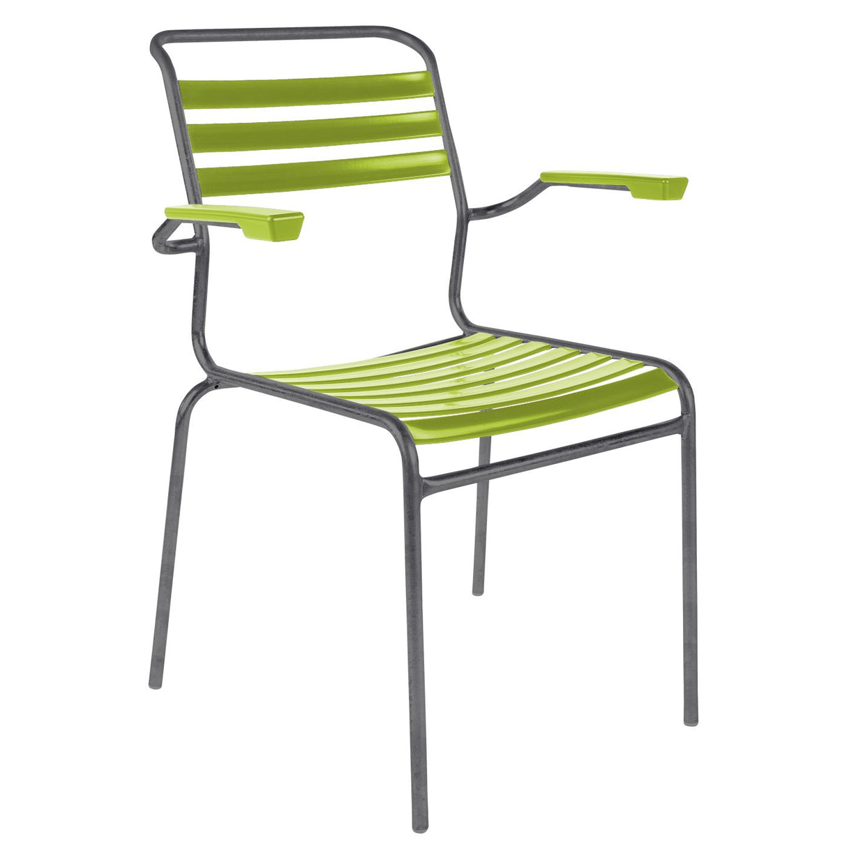 Schaffner Säntis Fauteuil à lattes Graphite 73 Vert Clair 63