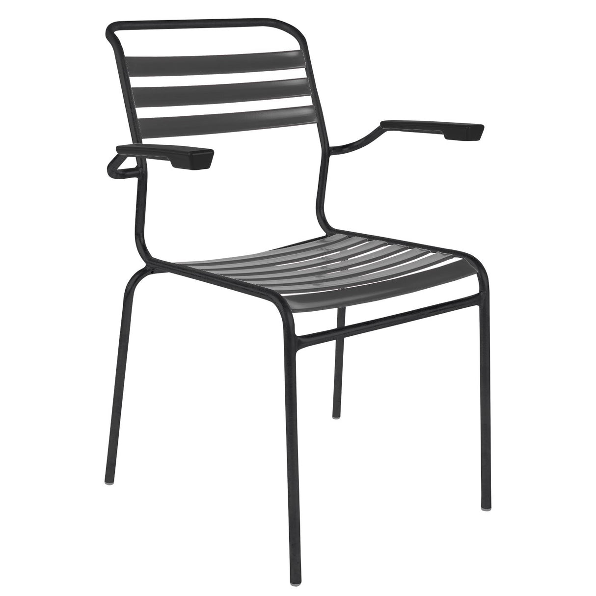 Schaffner Säntis Fauteuil à lattes Noir 91 Anthracite 77