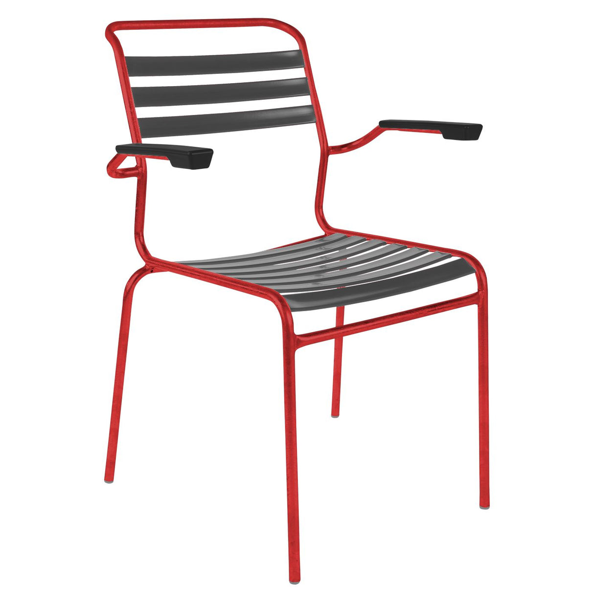 Schaffner Säntis Fauteuil à lattes Rouge 30 Anthracite 77