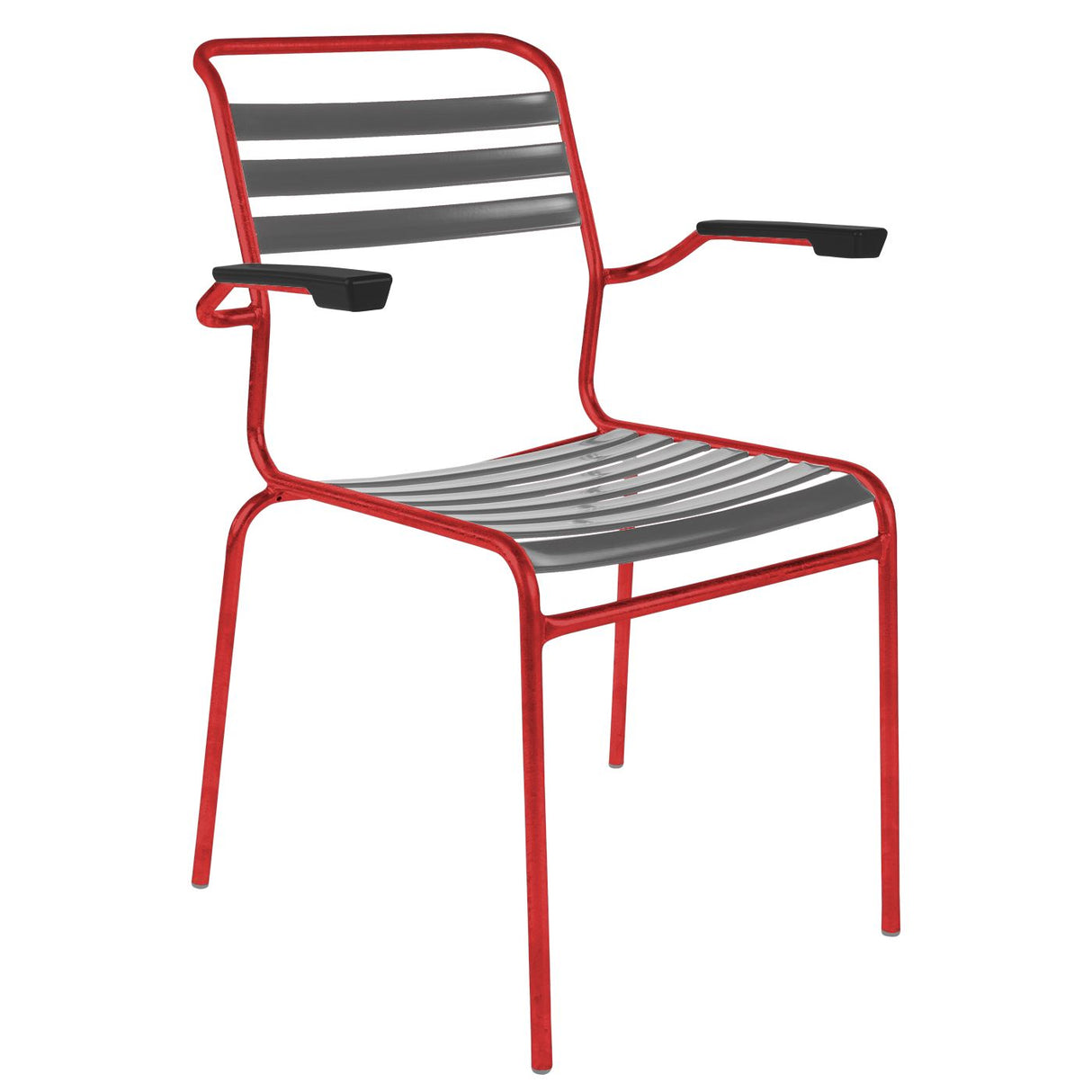 Schaffner Säntis Fauteuil à lattes Rouge 30 Graphite 73